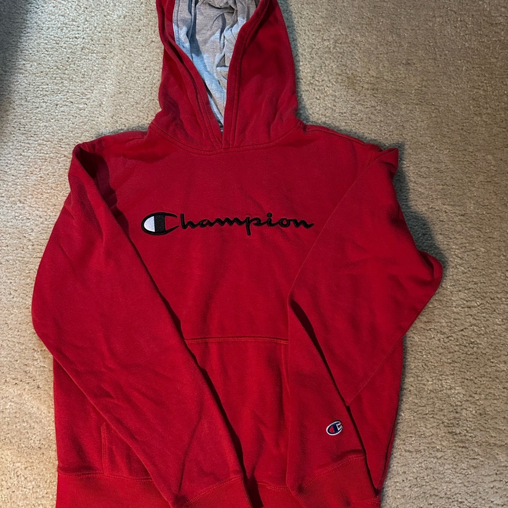 Champion Red Hoodie Youth